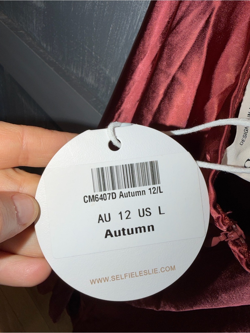 Selfie Leslie Satin Open Back Maxi Dress in Autumn Red NWT - Picture 8 of 8